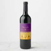 50. Geburtstag lila Goldbug Weinetikett (Vorderseite)