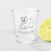 50. Geburtstag lila Partygeschenk Schnapsglas (Vorderseite)