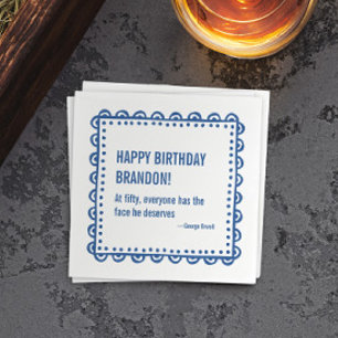 50. Geburtstag Literarisches Zitat George Orwell Serviette