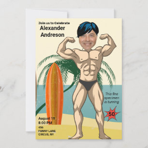 50. Geburtstag 💪🤣 Lustige Herren Bodybuilder Mus Einladung