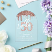 50. Geburtstag Lux Rose Pink Akryllisch Acryleinladungen (Insitu (Hochzeit))