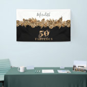 50. Geburtstag Luxus Golden Blume Elegante Klasse Banner (Messeveranstaltung)