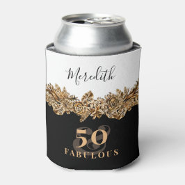 50. Geburtstag Luxus Golden Blume Elegante Klasse Dosenkühler