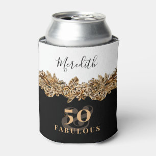 50. Geburtstag Luxus Golden Blume Elegante Klasse Dosenkühler