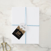 50. Geburtstag Luxus Golden Blume Elegante Klasse Geschenkanhänger (Mit Garn)