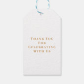 50. Geburtstag Luxus Golden Blume Elegante Klasse Geschenkanhänger (Rückseite)