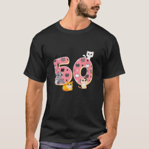 50. Geburtstag Mädchen Niedliche Katze Party 50 Ja T-Shirt