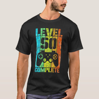50. Geburtstag Man Gamer Level Vollständig 50 Jahr T-Shirt
