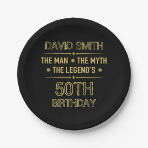 50. Geburtstag Man Myth Legend Pappteller