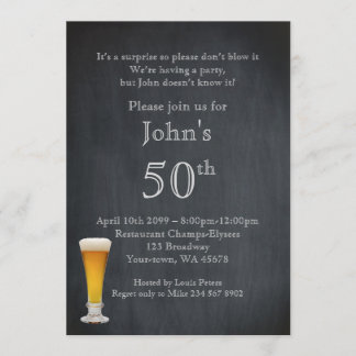 50., Geburtstag Mann, Party Mann, jedes Alter, Taf Einladung