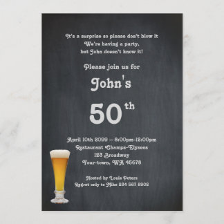 50., Geburtstag Mann, Party Mann, jedes Alter, Taf Einladung