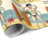 50. Geburtstag 💪 🤣 Mens Funny Bodybuilder Muscle Geschenkpapier (Rolleneckpunkt)