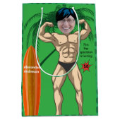 50. Geburtstag 💪 🤣 Mens Funny Bodybuilder Muscle Mittlere Geschenktüte (Vorderseite)