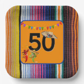50. Geburtstag mexikanisches Design Pappteller (Vorderseite)