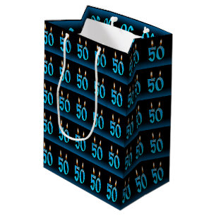 50. Geburtstag mit Augenkerzen Mittlere Geschenktüte