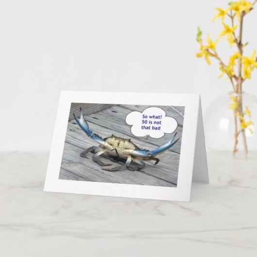 50. GEBURTSTAG MIT CRABBY CRAB KARTE (Gelbe Blume)