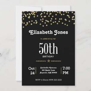 50. Geburtstag mit Glittering Gold Einladung
