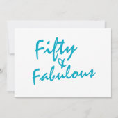 50. Geburtstag mit herrlichem Türkis Einladung (Rückseite)