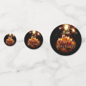 50. Geburtstag mit Kuchen und Glitzern, Konfetti (Vorderseiten)