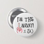 50. Geburtstag Mittelfinger-Gruß Button (Vorne & Hinten)