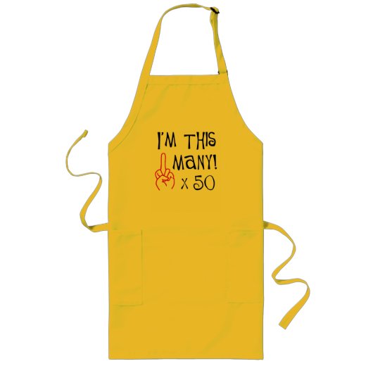 50. Geburtstag Mittelfinger-Gruß Lange Schürze (Vorne)