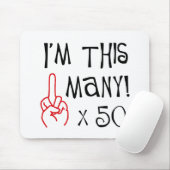 50. Geburtstag Mittelfinger-Gruß Mousepad (Mit Mouse)