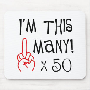 50. Geburtstag Mittelfinger-Gruß Mousepad