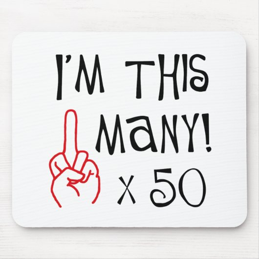 50. Geburtstag Mittelfinger-Gruß Mousepad (Vorne)