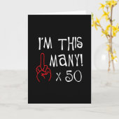 50. Geburtstag Mittelfinger Salute Karte (Gelbe Blume)