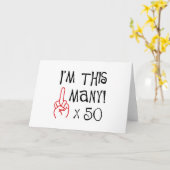 50. Geburtstag Mittelfinger Salute Karte (Gelbe Blume)