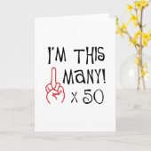 50. Geburtstag Mittelfinger Salute Karte (Gelbe Blume)