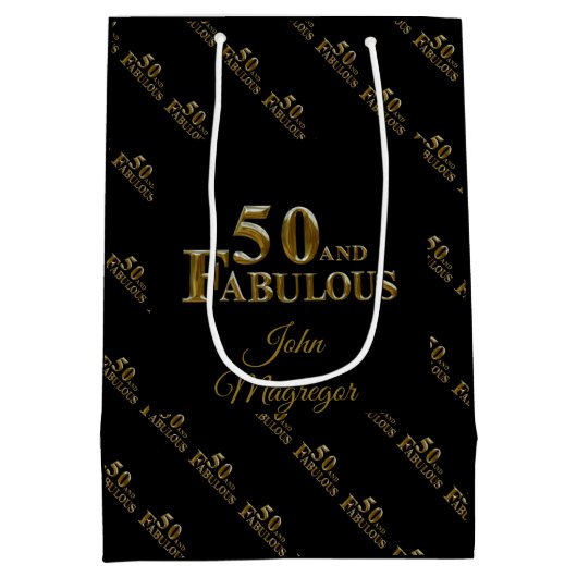 50. Geburtstag Mittlere Geschenktüte (Rückseite)