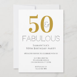 50. Geburtstag Moderne Gold-Party Einladung