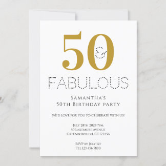 50. Geburtstag Moderne Gold-Party Einladung