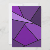 50. Geburtstag Moderne Lila geometrische Formen Einladung (Rückseite)