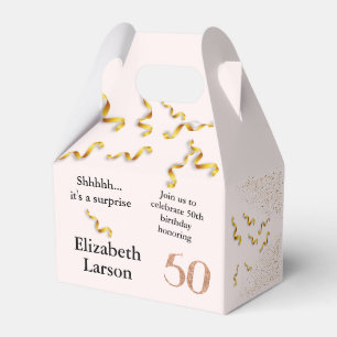 50. Geburtstag Moderne Minimalistische Faux-Gold-G Geschenkschachtel