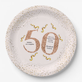 50. Geburtstag Moderne Minimalistische Imitate Gol Pappteller