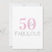 50. Geburtstag Moderne rosa Party Einladung (Rückseite)