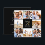 50. Geburtstag moderne Schwarz-Gold-Foto-Collage<br><div class="desc">50. Geburtstag moderne Schwarz-Gold Foto Collage Einladung. Modernes Skripttextdesign. Teil einer Sammlung.</div>