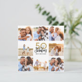 50. Geburtstag moderne Schwarz-Gold-Foto-Collage (Stehend Vorderseite)