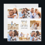 50. Geburtstag moderne Schwarz-Gold-Foto-Collage<br><div class="desc">50. Geburtstag moderne Schwarz-Gold Foto Collage Einladung. Modernes Skripttextdesign. Teil einer Sammlung.</div>