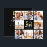 50. Geburtstag moderne Schwarz-Gold-Foto-Collage<br><div class="desc">50. Geburtstag moderne Schwarz-Gold Foto Collage Einladung. Modernes Skripttextdesign. Teil einer Sammlung.</div>
