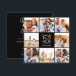 50. Geburtstag moderne Schwarz-Gold-Foto-Collage<br><div class="desc">Herzlich willkommen zu 50 Jahren 50. Geburtstag moderne Schwarz-Gold Foto Collage Einladung. Modernes Skripttextdesign. Teil einer Sammlung.</div>