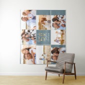 50. Geburtstag moderne Schwarz-Gold-Foto-Collage Wandteppich (Beispiel)