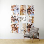 50. Geburtstag moderne Schwarz-Gold-Foto-Collage Wandteppich (Beispiel)