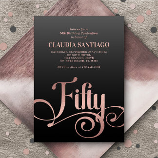 50. Geburtstag Modernes Drehbuch Einladung