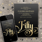 50. Geburtstag Modernes Drehbuch Einladung