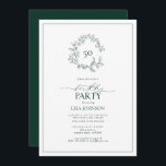 50. Geburtstag Modernes Emerald Green Leafy Wappen Einladung<br><div class="desc">Herzlich willkommen zu Ihrem Geburtstagsfest des 50. Jahrhunderts! Aber keine Sorge, es ist noch nicht Zeit, ganz langsamer zu werden. Senden Sie diese eleganten 50. Geburtstag Moderne Emerald Green Leafy Wappen Einladungen und lass jedem wissen, dass Sie bereit sind, Party in Stil. Diese Einladungen sind mit einem handgezeichneten, grünen Kranz...</div>