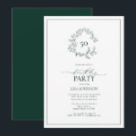 50. Geburtstag Modernes Emerald Green Leafy Wappen Einladung<br><div class="desc">Herzlich willkommen zu Ihrem Geburtstagsfest des 50. Jahrhunderts! Aber keine Sorge, es ist noch nicht Zeit, ganz langsamer zu werden. Senden Sie diese eleganten 50. Geburtstag Moderne Emerald Green Leafy Wappen Einladungen und lass jedem wissen, dass Sie bereit sind, Party in Stil. Diese Einladungen sind mit einem handgezeichneten, grünen Kranz...</div>