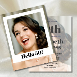 50. Geburtstag Modernes Foto Überraschung Einladung
